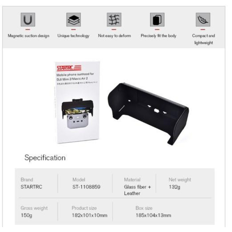 Шторка солнцезащитная для пульта DJI Mavic 3, Mini 3-2, Air 2S STARTRC 1108859