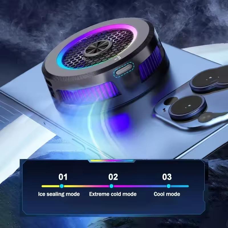 Магнітний кулер для телефону c RGB підсвічуванням та затискачем AL19