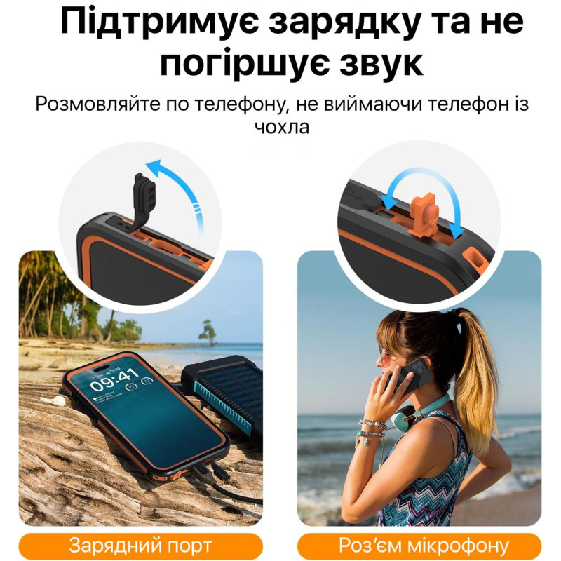 Водонепроницаемый чехол для телефона iPhone 16 Pro Max Telesin P4-WTP-05 с MagSafe