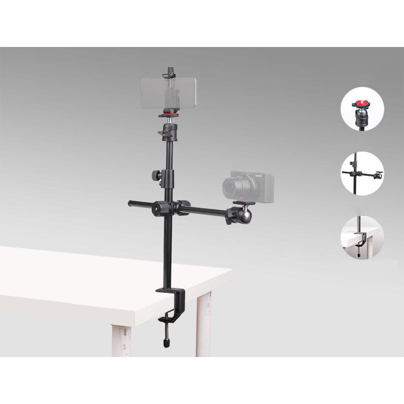 Настольный держатель стрела для смартфона для съемки сверху Yunteng VCT-818