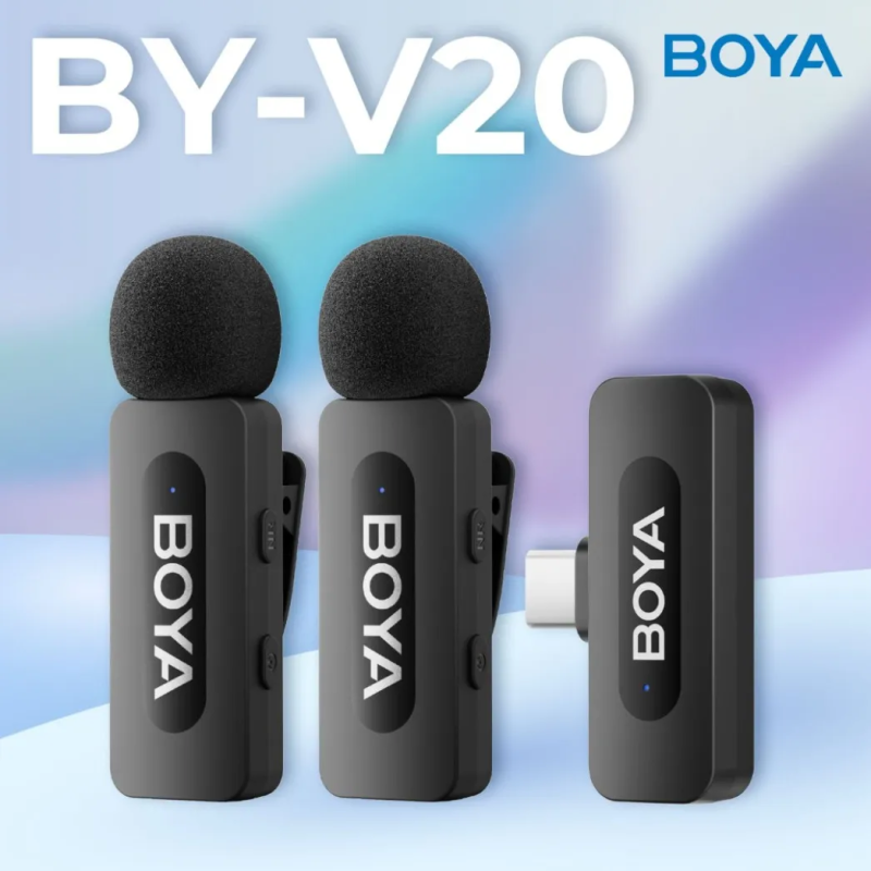Мікрофон бездротовий подвійний Android iPhone 15 Type-C BOYA BY-V20 V2.0