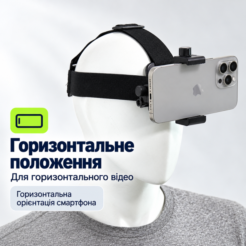Кріплення на голову для смартфона або екшн-камери GoPro, Xiaomi, Sony, DJI