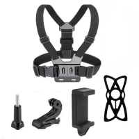 Кріплення на груди для смартфона, GoPro, DJI та інших камер з страхувальною гумовою сіткою