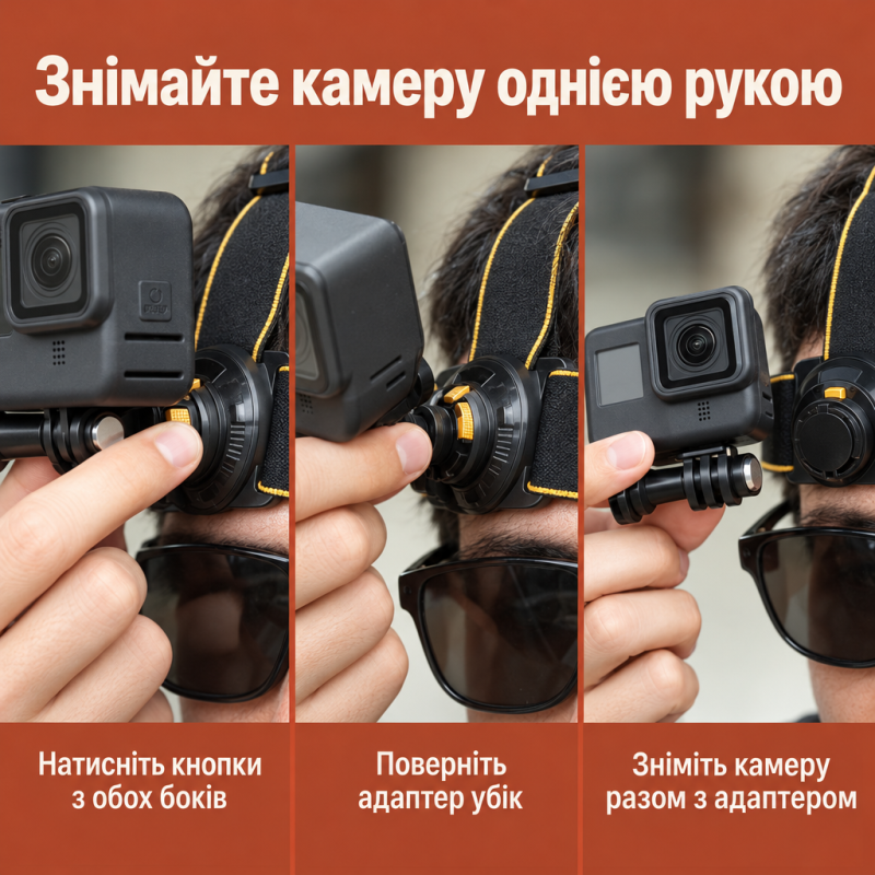 Кріплення на голову для екшн-камери Puluz PU1050B з магнітним швидкознімним механізмом