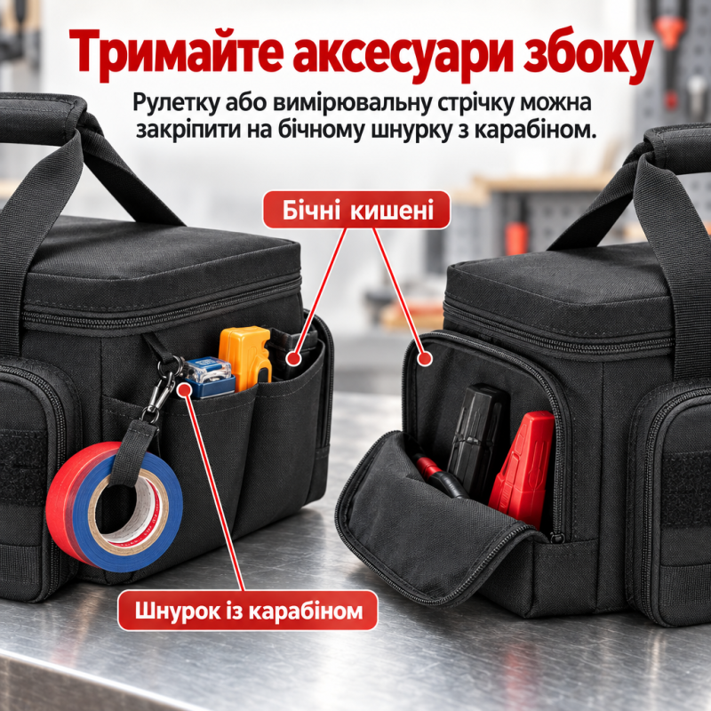 Сумка для інструментів та аксесуарів Rip-stop 36.7*21.5*20.5 см (Чорний)