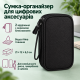 Сумка-органайзер для цифрових аксесуарів, проводів, кабелів, повербанка 2 відділення, 21 × 12 × 6,5 см (Чорний)