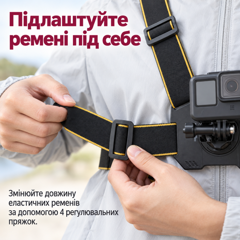 Нагрудне кріплення для екшн-камери Puluz PU1051B з магнітним адаптером для GoPro, DJI та інших екшн камер